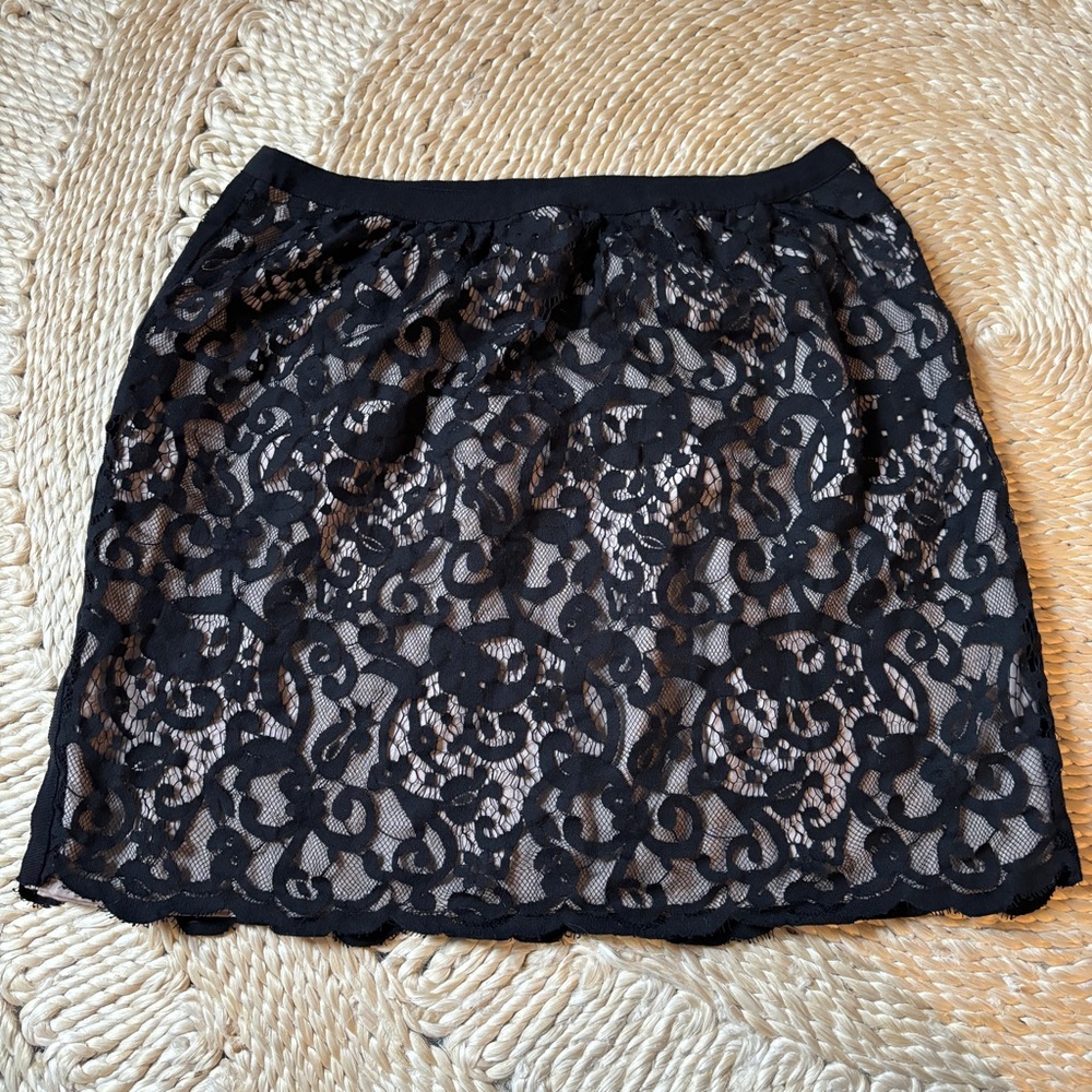 LOFT Nude Lace Mini Skirt
